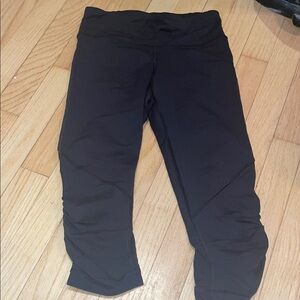 lululemon A athletica Black Leggings with Wide Waistband and Capri Length